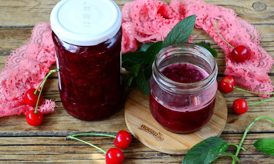 Рецепт вишневое варенье с мятой