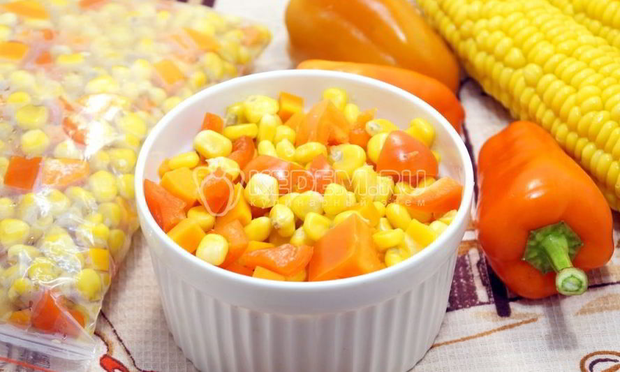 Рецепт заморозка овощей на зиму для гарнира с кукурузой