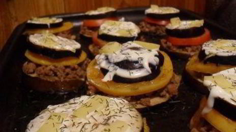 башенки из баклажанов