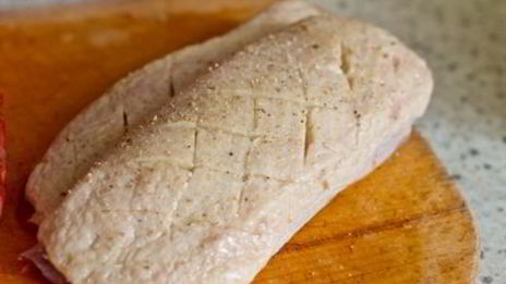 брускетта с уткой, рукколой и бальзамическим соусом