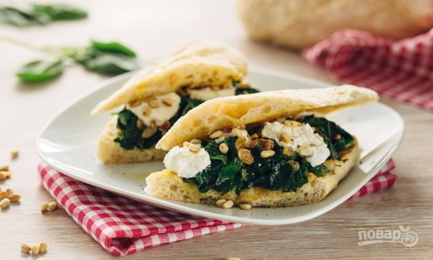 Рецепт брускетта со шпинатом