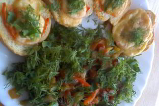 Горячие бутерброды с овощами и сыром