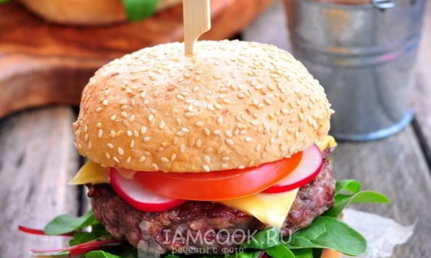 Рецепт домашний бургер за 15 минут