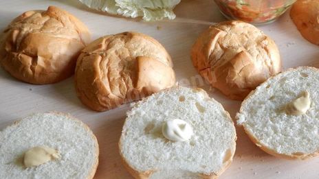 гамбургер с куриным филе