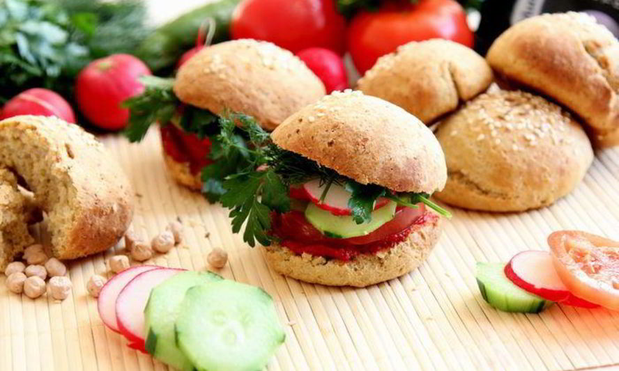 Рецепт гамбургеры овощные из нутовых булочек