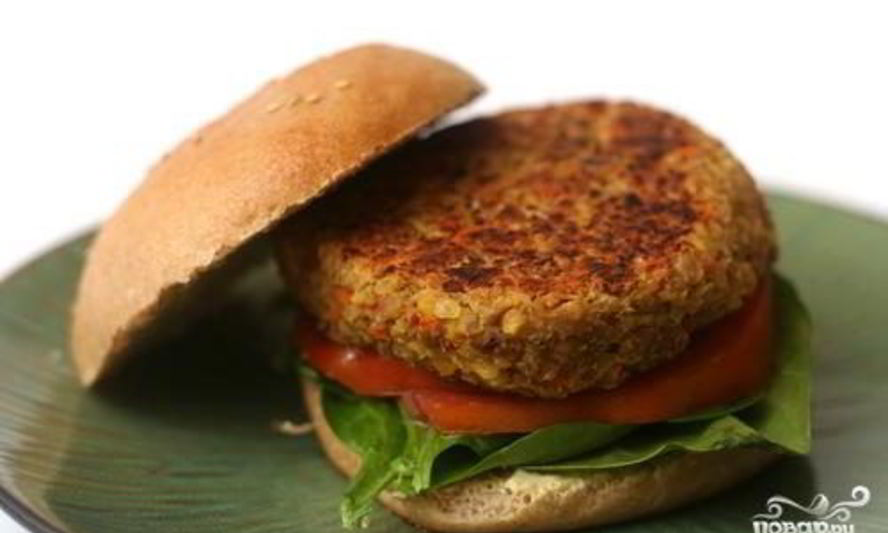 Рецепт гамбургеры с котлетами из чечевицы, овощей и сыра