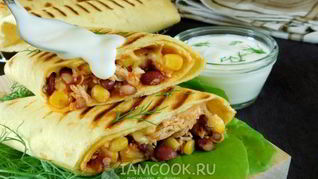 Буррито с курицей и фасолью