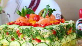 Бутербродный торт Праздничный