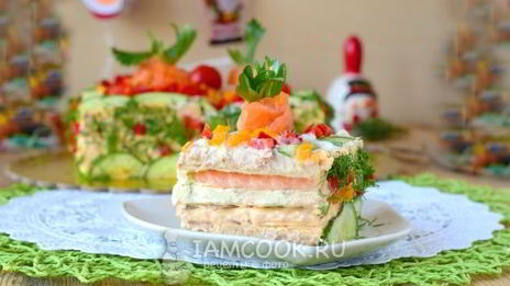 бутербродный торт праздничный