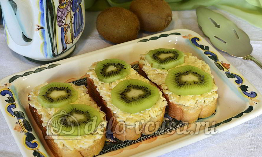 Рецепт бутерброды с киви и сыром