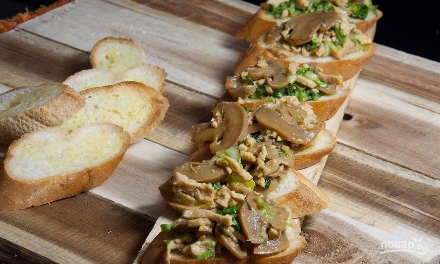 Рецепт бутерброды с курицей и шампиньонами