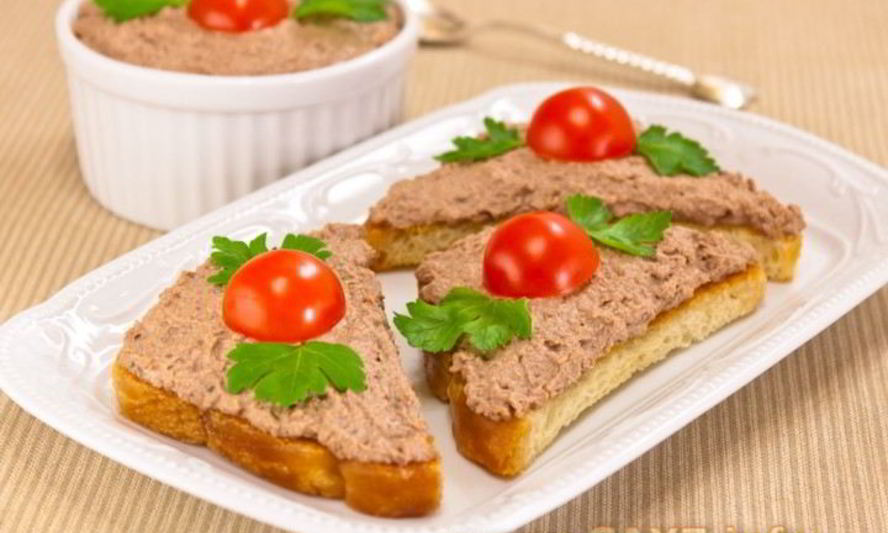 Рецепт бутерброды с паштетом из куриной печени