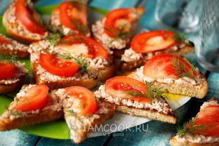 Бутерброды с печенью трески