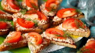 Бутерброды с печенью трески