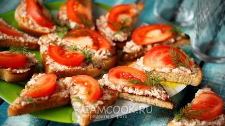 бутерброды с печенью трески