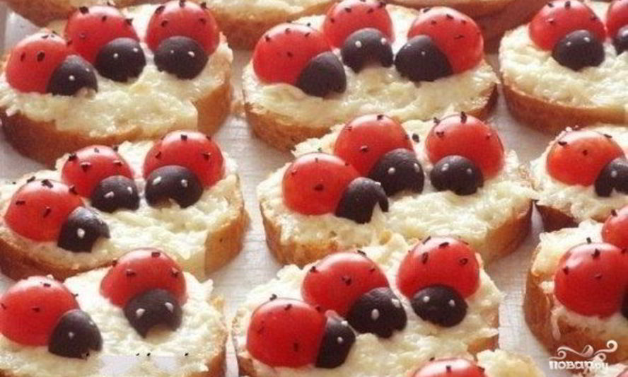 Рецепт бутерброды в виде божьей коровки