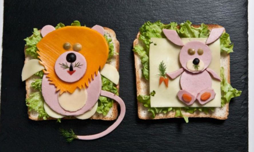 Рецепт детские бутерброды львенок и зайчонок