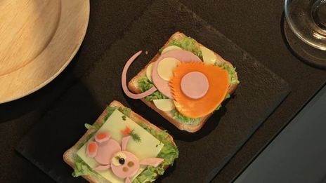 детские бутерброды львенок и зайчонок