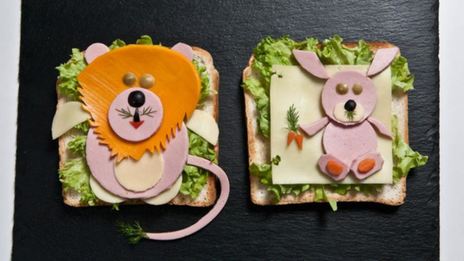 детские бутерброды львенок и зайчонок