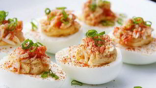 Фаршированные пряные яйца на закуску