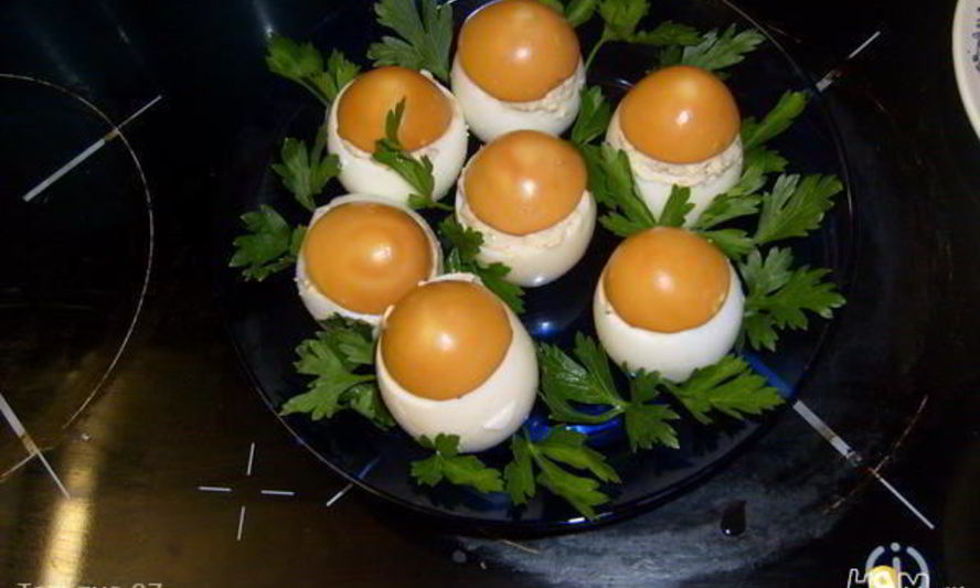 Рецепт фаршированные яйца грибочки