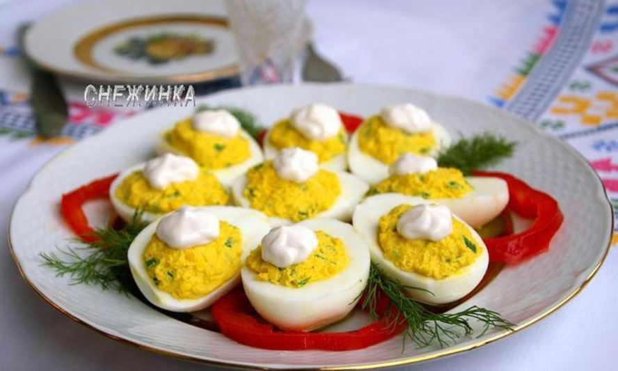 Рецепт фаршированные яйца под майонезом