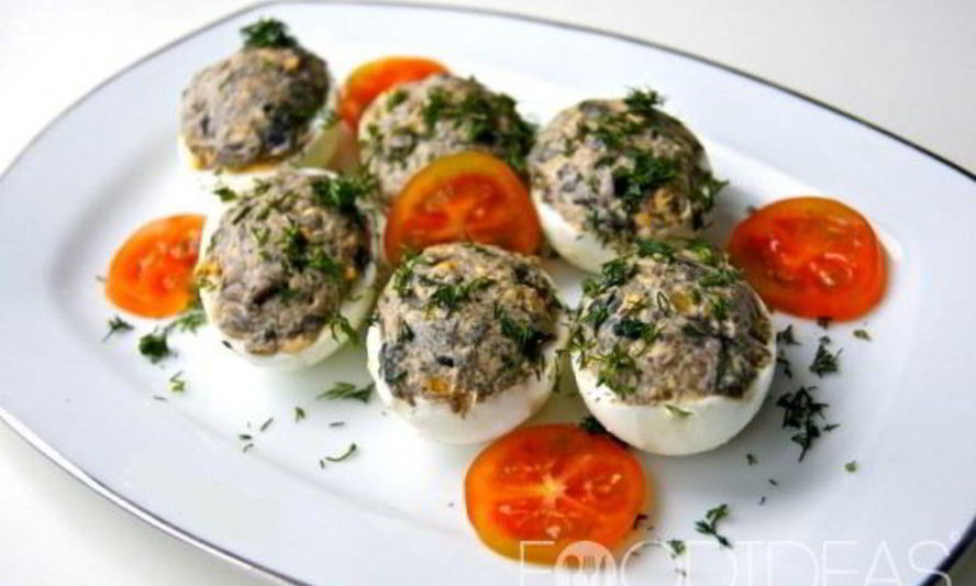 Рецепт фаршированные яйца с грибами