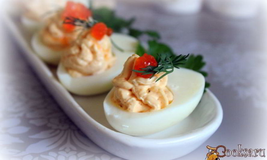 Рецепт фаршированные яйца с икорным кремом