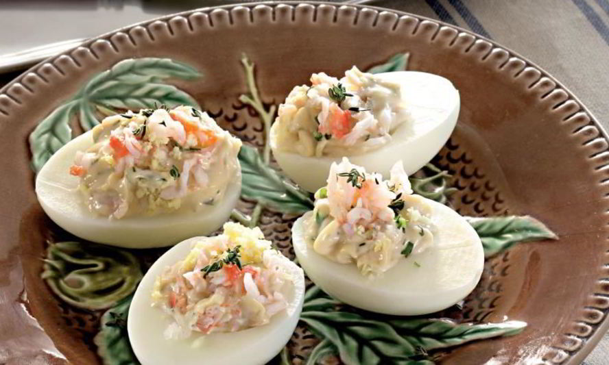 Рецепт фаршированные яйца с крабами в соусе равигот
