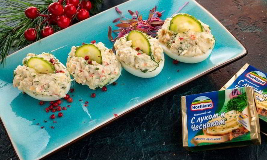 Рецепт фаршированные яйца с крабовыми палочками