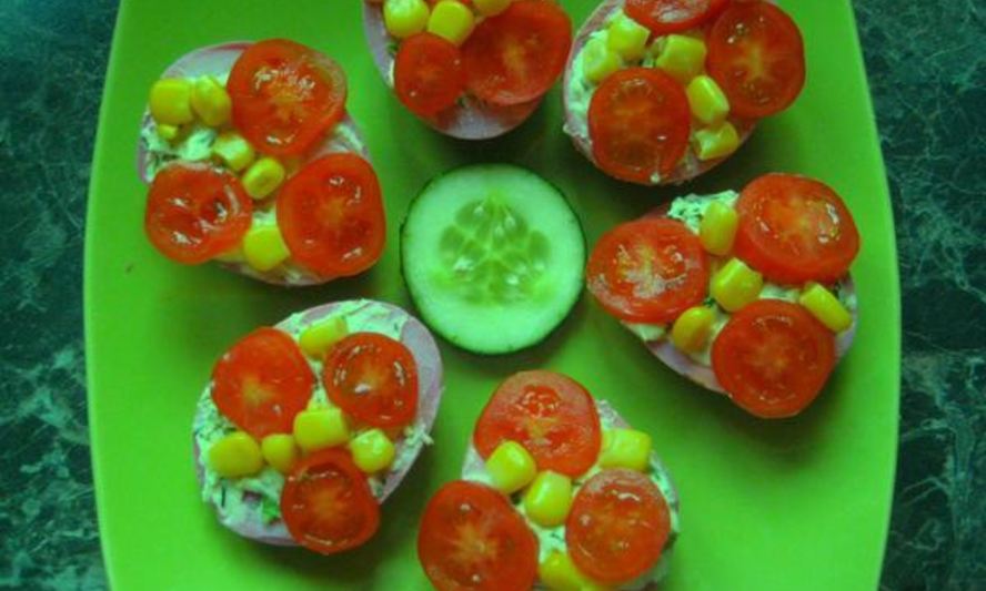 Рецепт гламурные фаршированные яйца