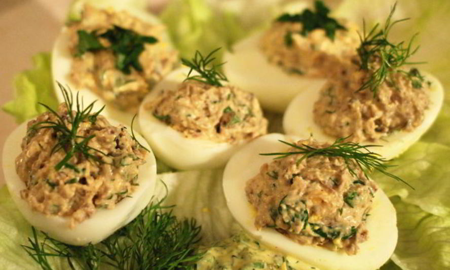 Рецепт яйца, фаршированные грибами