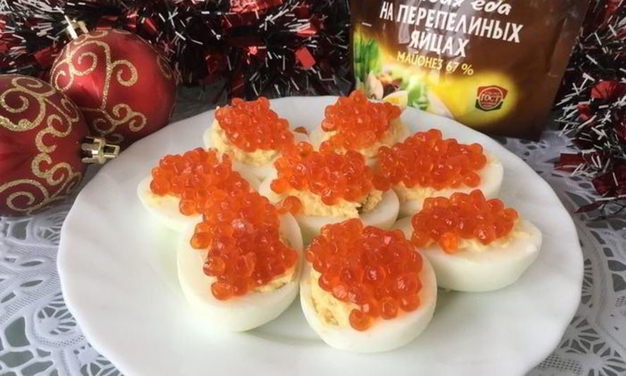 Рецепт яйца, фаршированные икрой