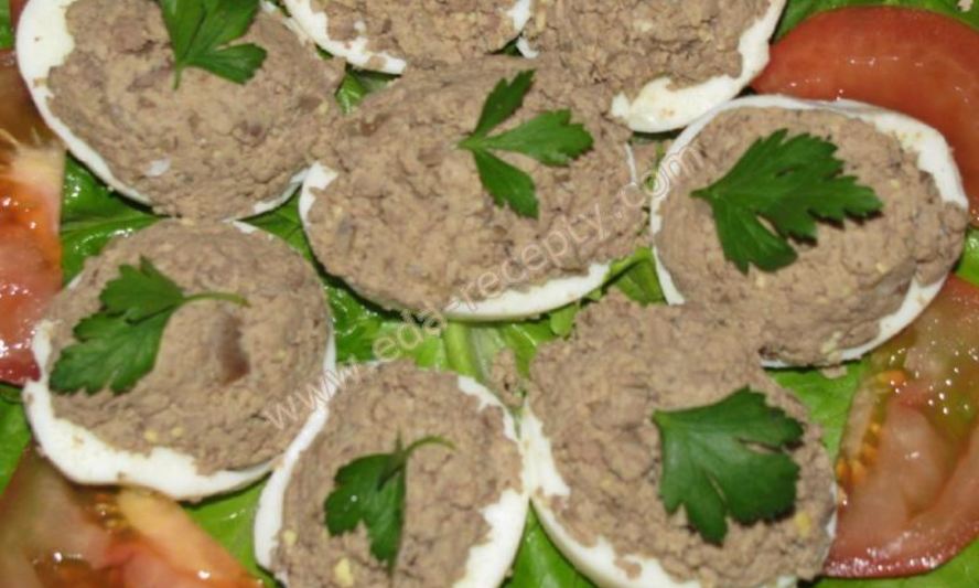 Рецепт яйца фаршированные куринной печенью