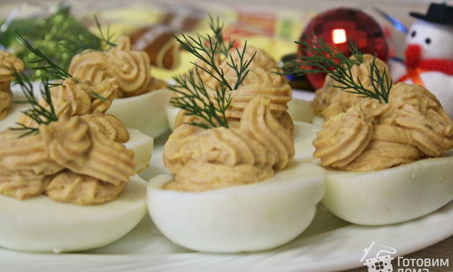 Рецепт яйца фаршированные паштетом из утиной печени