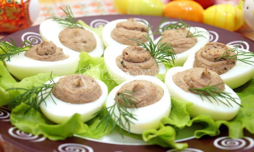 Рецепт яйца фаршированные печенью