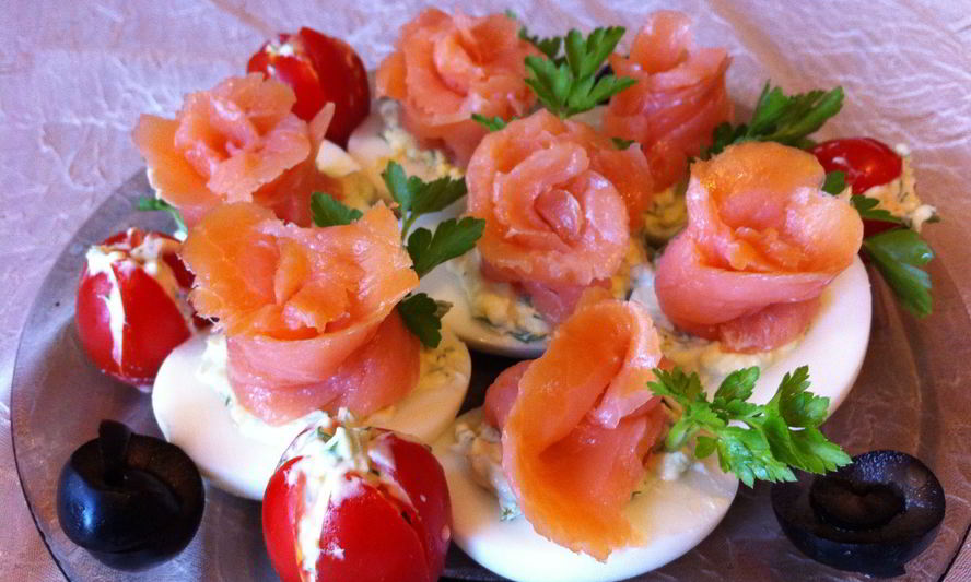 Рецепт яйца фаршированные семгой