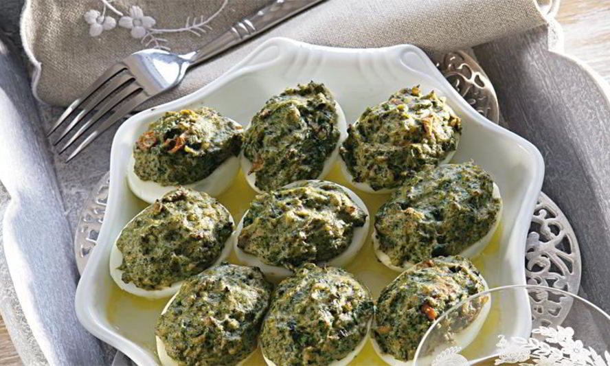 Рецепт яйца, фаршированные шпинатом