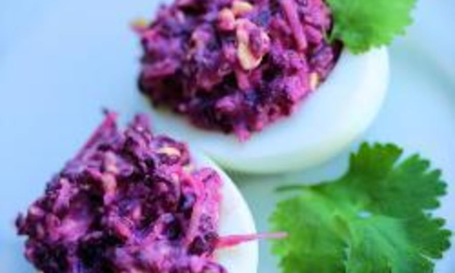 Рецепт яйца фаршированные свеклой