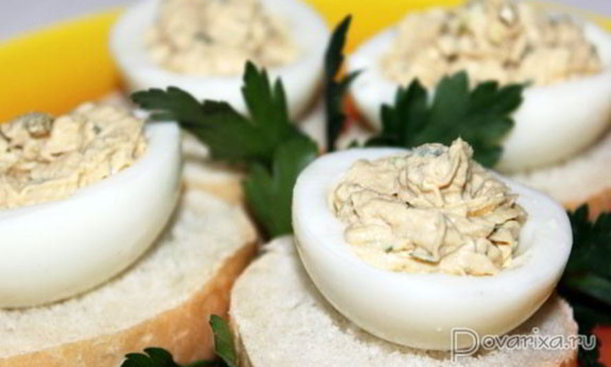 Рецепт яйца, фаршированные тунцом