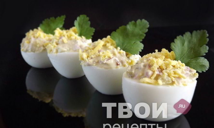 Рецепт яйца, фаршированные ветчиной
