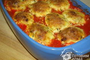 Запеченные фаршированные яйца