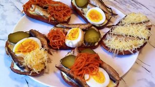 Бутерброды со шпротами гренки