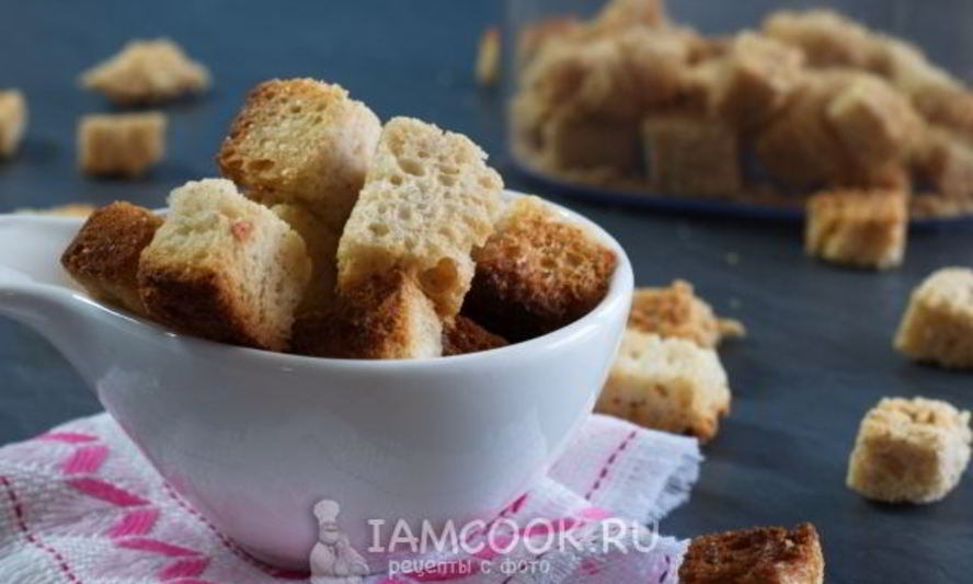 Рецепт гренки из белого хлеба в духовке