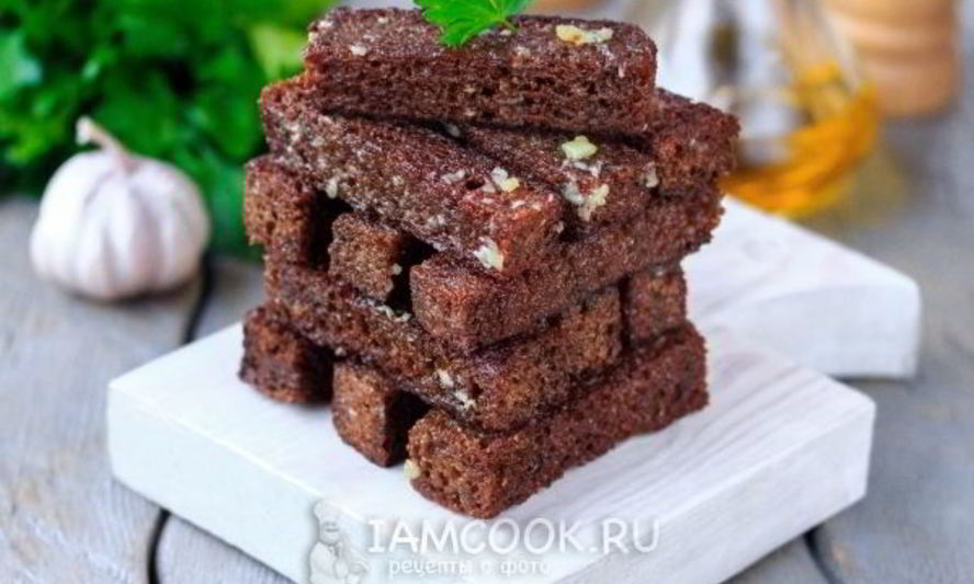 Рецепт гренки из бородинского хлеба с чесноком