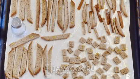 гренки из черного хлеба в духовке