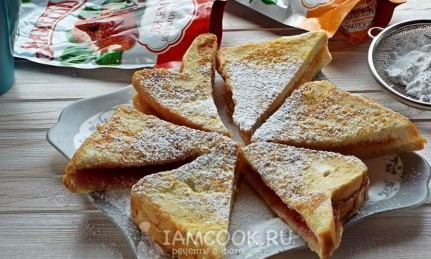 Рецепт гренки с джемом