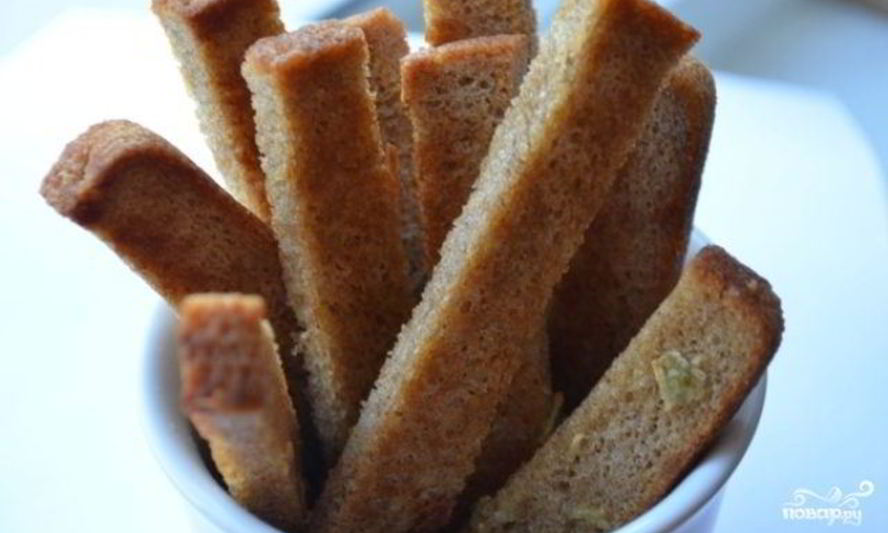 Рецепт гренки в духовке к пиву