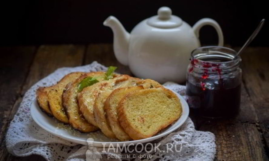 Рецепт сладкие гренки из батона с молоком и яйцом