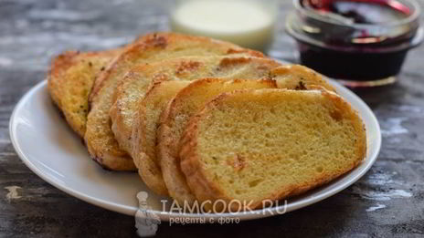 сладкие гренки из батона с молоком и яйцом